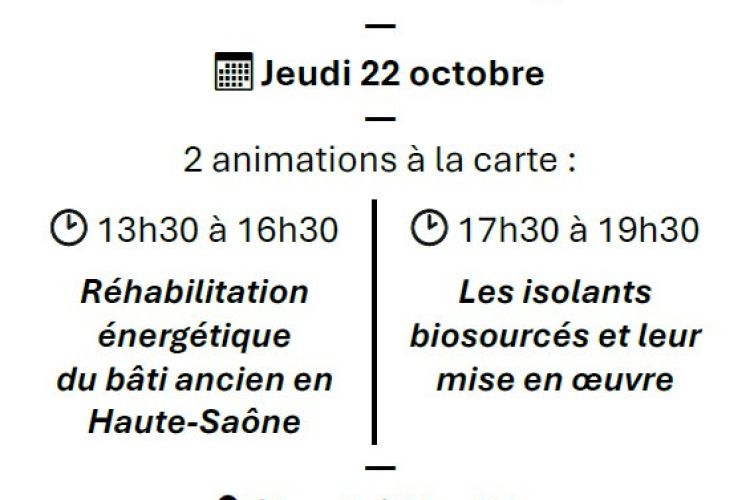 22 octobre 2026 – Mélisey- Lecture du bâti ancien et isolants biosourcés