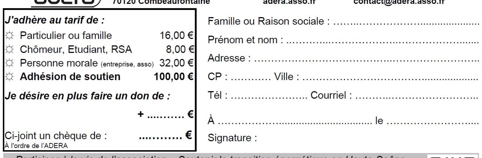 Adhérez à l'ADERA !