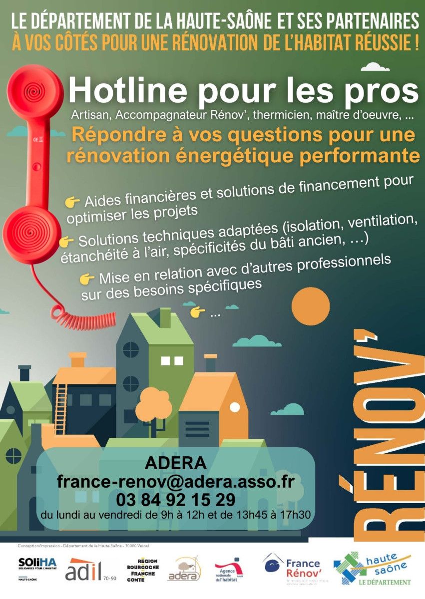 Hotline pour les pros de la rénovation énergétique en Haute-Saône